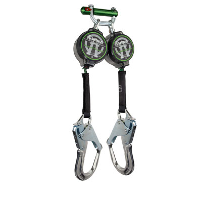 Safewaze 018-5027 7ft. Web Retractable, Dual Leg with Aluminum Rebar Hooks and Behind the Web Connector (Class A) 018-5027