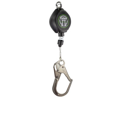 Safewaze FS-FSP1211-G-RBH 11ft. Cable Retractable with Double Locking Rebar Hook (Class A) FS-FSP1211-G-RBH
