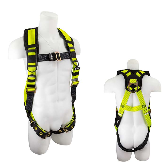 Safewaze FS-HI VIS185 PRO+ Hi-Vis Harness with 1 D-Ring - Large/X-Large FS-HI VIS185-L/XL