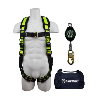 Safewaze FS146 Complete Fall Protection Starter Kit with Harness and 7ft Web Retractable Lifeline - XX-Large FS146-XXL