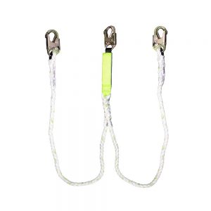 Safewaze FS33216 6ft. Energy Absorbing PolyDac Rope Lanyard Dual Leg FS33216