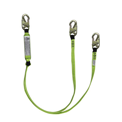 Safewaze FS561 6ft. Energy Absorbing Lanyard with Double Locking Snap Hooks Dual Leg FS561