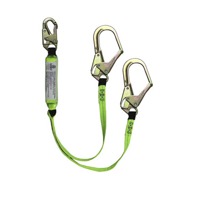 Safewaze FS566-4 4ft. Energy Absorbing Lanyard with Rebar Hook Dual Leg FS566-4