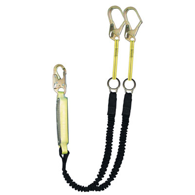 Safewaze FS578 6ft. Wind Energy Elastic Lanyard 4ft.-6ft. Maneuverability for Rescue Dual Leg FS578