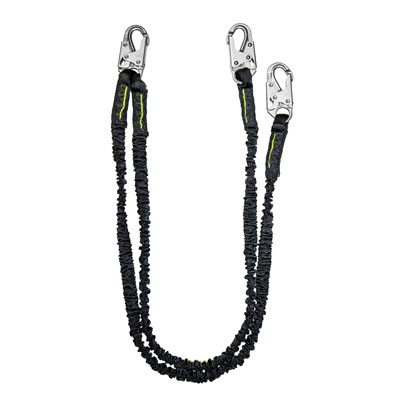 Safewaze FS581 6ft. Streamline Low-Profile Energy Absorbing Lanyard with Double Locking Snap Hooks Dual Leg FS581