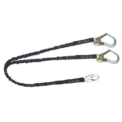 Safewaze FS586 6ft. Streamline Low-Profile Energy Absorbing Lanyard with Rebar Hooks Dual Leg FS586