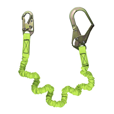 Safewaze FS595 6ft. Stretch Low-Profile Energy Absorbing Lanyard with Rebar Hook FS595