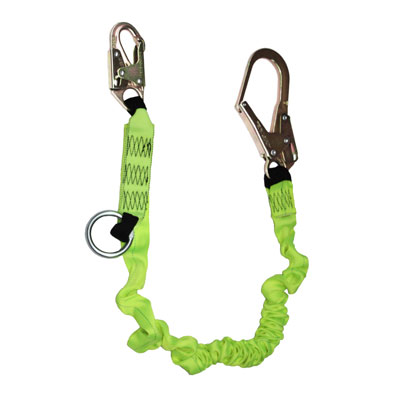 Safewaze FS66100 6ft. Single Leg Energy Absorbing Lanyard Combo with O-Ring & Rebar Hook FS66100