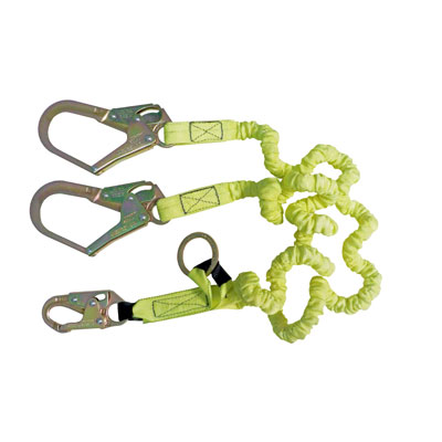 Safewaze FS66150-ALU 6ft. Dual Leg Energy Absorbing Lanyard Combo with O-Ring & Aluminum Rebar Hooks FS66150-ALU