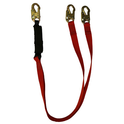 Safewaze FS77430-DL-WE Pro PlusWelding 6ft. Energy Absorbing Lanyard Dual Leg with Double Locking Snap Hooks FS77430-DL-WE