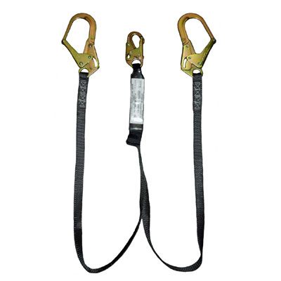 Safewaze FS88666-HW 6ft. Dual Leg Energy Absorbing Lanyard with Rebar Hooks - 400 lb. Capacity FS88666-HW