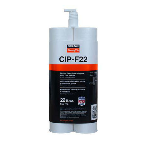 Simpson Strong-Tie CIP-F22 Flexible Paste-Over Adhesive and Crack Sealant 22oz with Mixing Nozzel CIP-F22