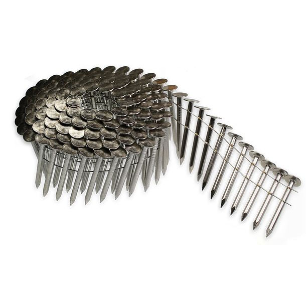 Swan S11N175RNJ 1-3/4in X 11 Ga. 304 SS Wire Coil Smooth Roofing (2400pc) S11N175RNJ