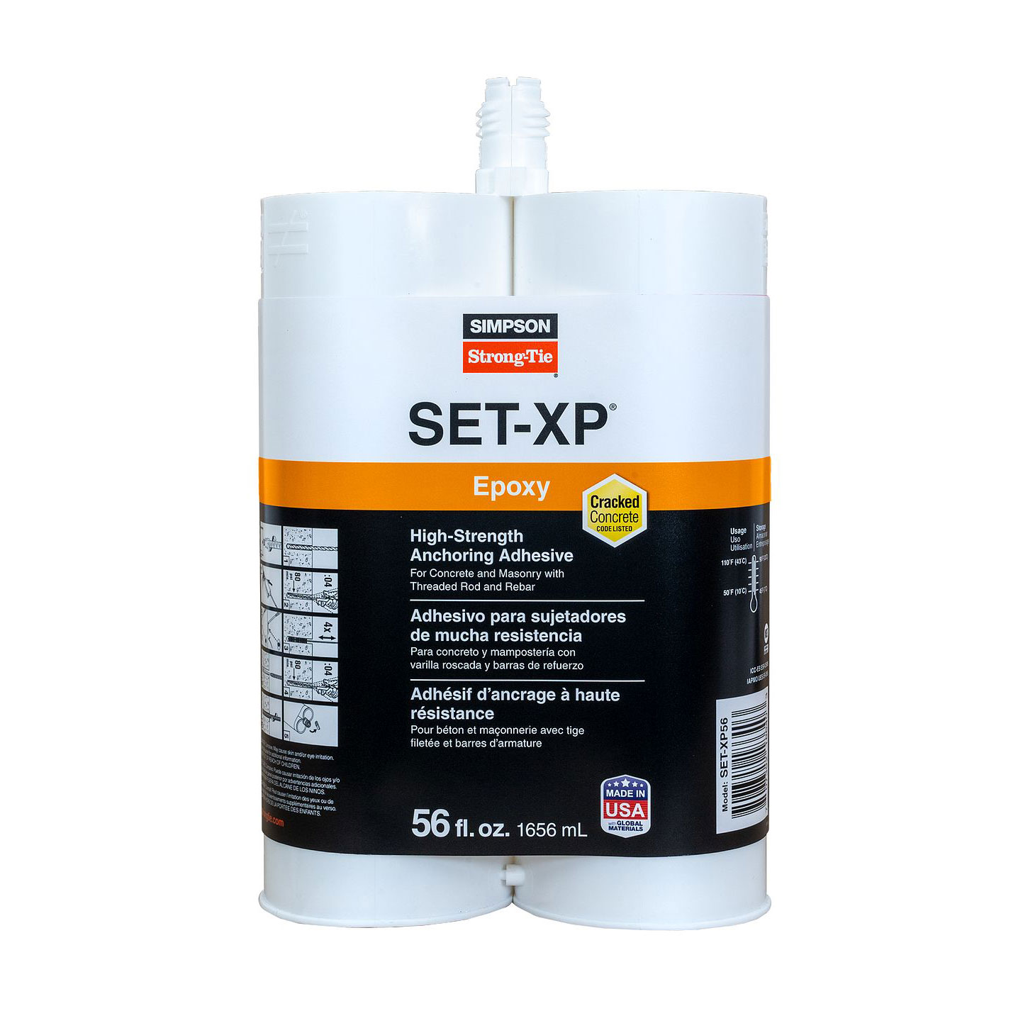 Simpson Strong-Tie SET-XP56 SET-XP High-Strength Epoxy Adhesive 56 oz. Dual Cartridge SET-XP56