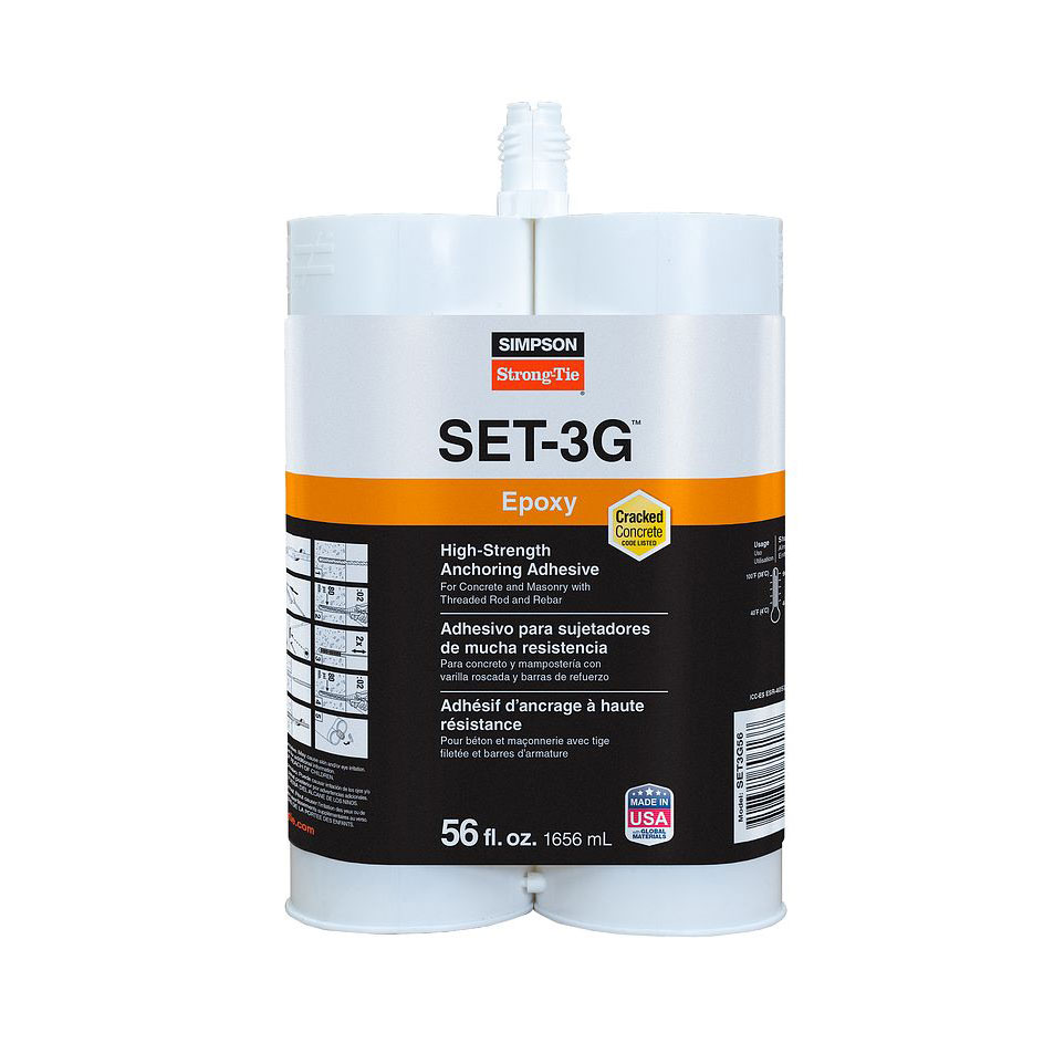 Simpson Strong-Tie SET3G56 SET-3G High-Strength Epoxy Adhesive 56 oz. Dual Cartridge SET3G56