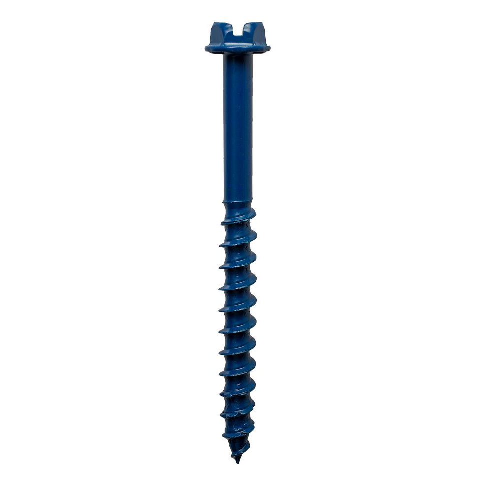 Simpson-Strong-Tie Titen Turbo Concrete and Masonry Screw - Blue - 1/4 x 5 Hex Head (Box of 100) TNT25500H