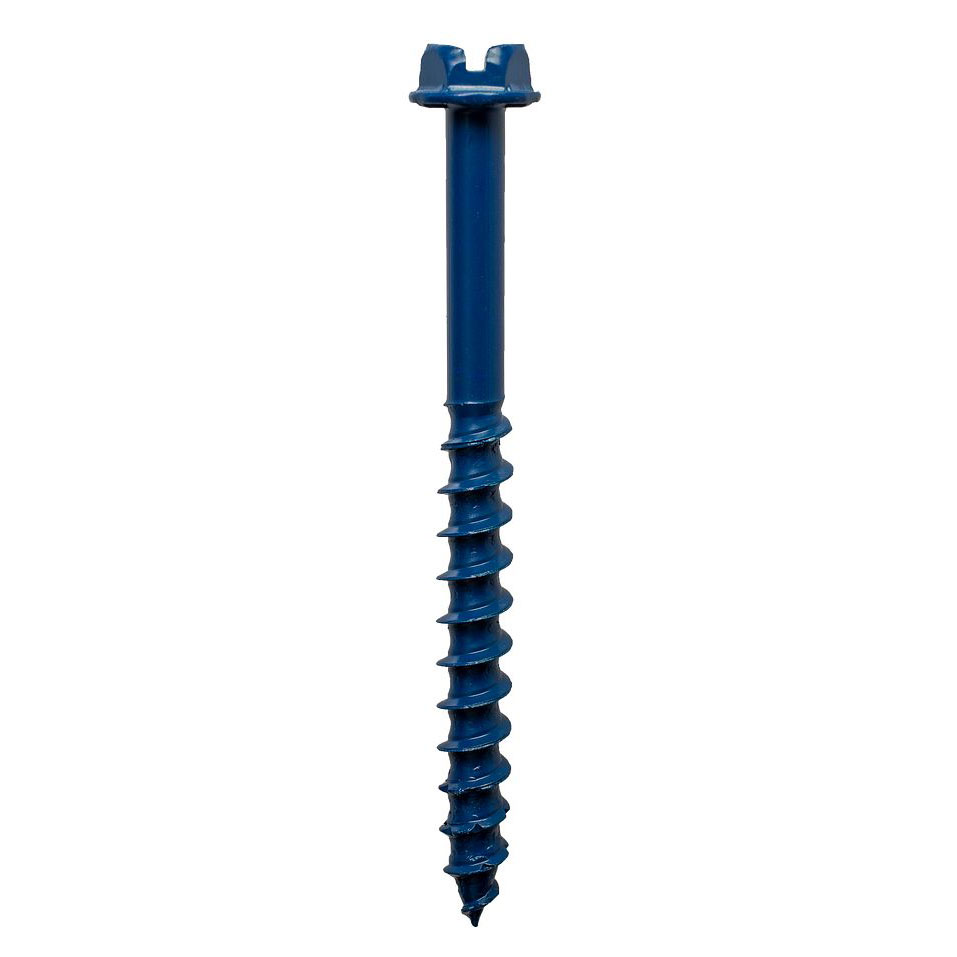 Titen Turbo Concrete and Masonry Screw Blue 3/16 x 33/4 Hex Head (Box of 100) Jim & Slims