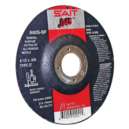 United Abrasives-Sait 22071 5in x .045in x 7/8in High Speed Cut-off Wheel for Metal (Box of 50) UNA-22071