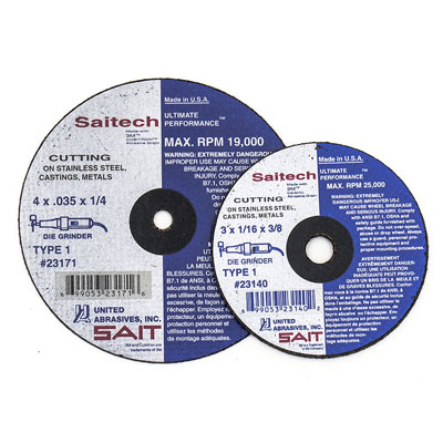 United Abrasives-Sait 23152 3in x .035in x 1/4 High Speed Cut-off Wheel for Metal (Box of 100) UNA-23152