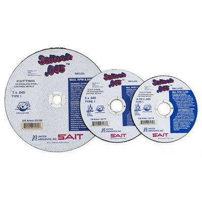 United Abrasives-Sait 23182 6in. x .045in. x 7/8in. High Speed Cut-off Wheel for Metal (Box of 50) UNA-23182