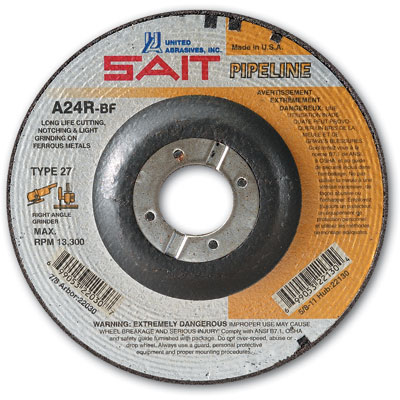 United Abrasives-Sait 22055 7in x 1/8in x 7/8in Pipeline High Speed Cut-off Wheel for Metal (Box of 25) 22055