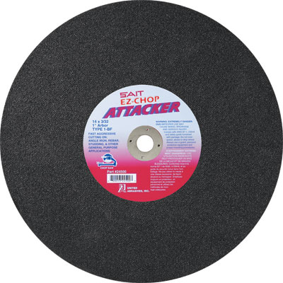 United Abrasives-Sait 24500 14in x 3/32in x 1in Ez-Chop Attacker Abrasive Blade for Metal Cutting (Box of 10) UNA-24500