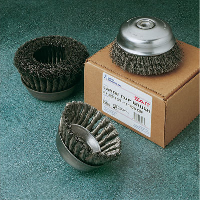 United Abrasives-Sait 03409 6in x 5/8-11 Cup Brush with Carbon Steel Knot Wire (Box of 1) UNA-03409
