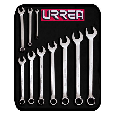 Urrea 1200G 10 piece Combination Wrench Set 7/16in. - 1in with Pouch URR-1200G