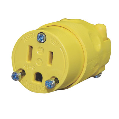 Voltec 12-00245YL Yellow Straight Blade Receptacle, NEMA 5-15R, 15 A, 125 V FXW-1200245YL
