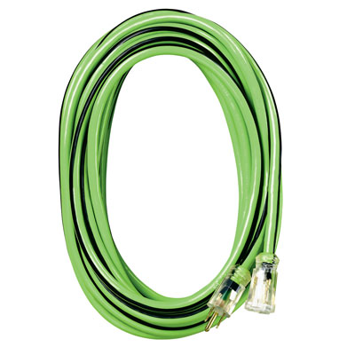 Voltec 05-00114 50 ft 12/3 SJTW Green/Black U-Ground Kwik Kustom Extension Cord FXW-0500114