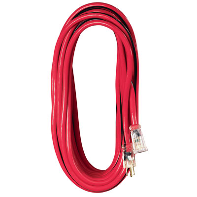 Voltec 05-00117 100 ft 12/3 SJTW Red/Black U-Ground Kwik Kustom Extension Cord FXW-0500117