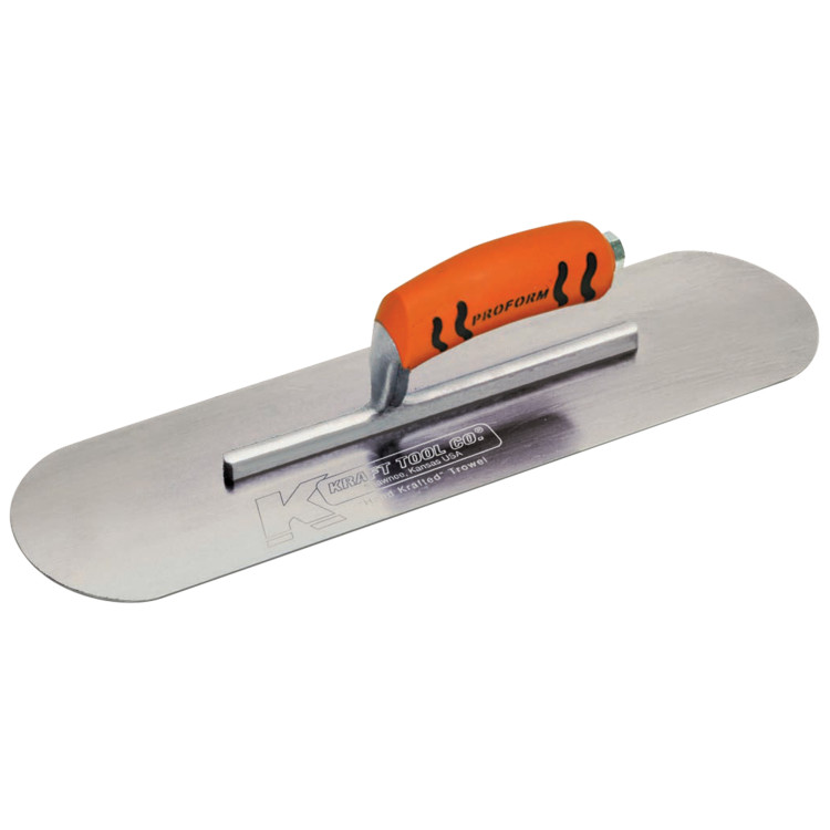 Kraft CF441PF 22in. x 4in. Carbon Steel Pool Trowel w/ProForm Handle - 13-5/8in. Shank CF441PF