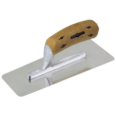 Kraft PLE628K 9-1/2in.x3-1/2in. Elite Series Five Star Stainless Steel Venetian Trowel with Cork Handle PLE628K
