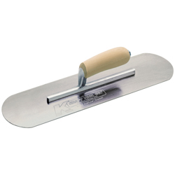 Kraft CF448-6R 18in. x 4in. Carbon Steel Pool Trowel - 6 Rivets w/Camel Back Wood Handle - Short Shank CF448-6R