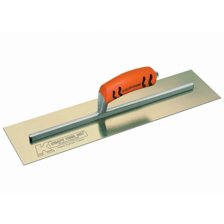 Kraft CF540PF 14in. x 4-3/4in. Golden Stainless Steel Cement Trowel w/ProForm Handle CF540PF