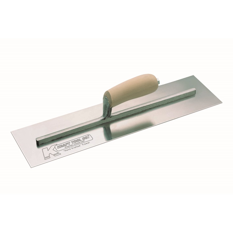 Kraft CF744 14in. x 4in. Swedish Stainless Steel Concrete Trowel w/Camel Back Wood Handle CF744