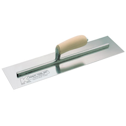 Kraft CF225C 18in. x 3-1/2in. Carbon Steel Concrete Finish Trowel w/Camel Back Wood Handle CF225C