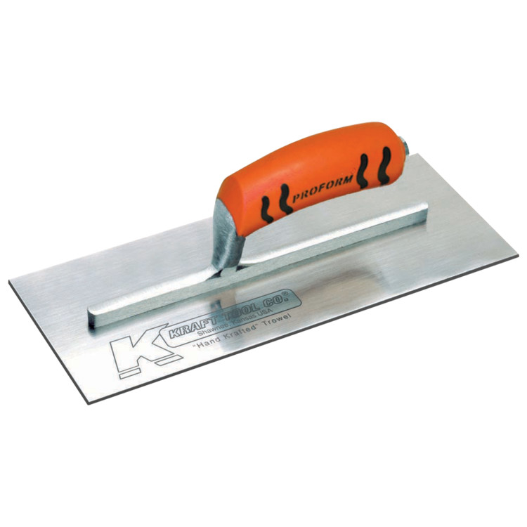 Kraft PL551PF 11in. x 4-1/2in. Swedish Stainless Steel Plaster Trowel w/ProForm Handle - 9-5/8in. Shank PL551PF