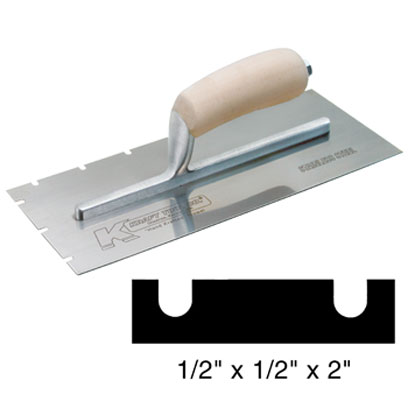 Kraft - PL625 - 12in x 5in Stainless Steel EIFS Notch Trowel PL625