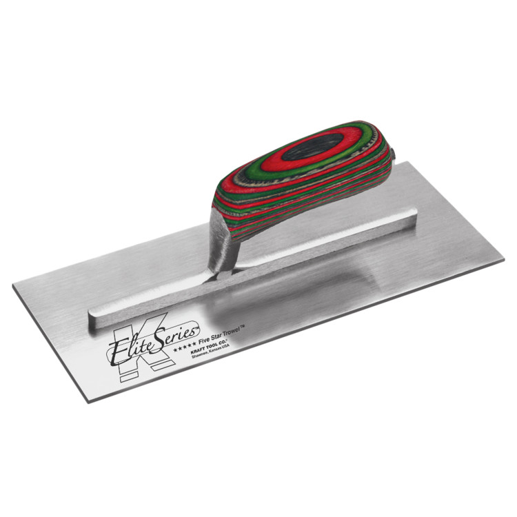 Kraft PLE468 12in. x 5in. Elite Series Five Star Carbon Steel Plaster Trowel w/Laminated Wood Handle PLE468