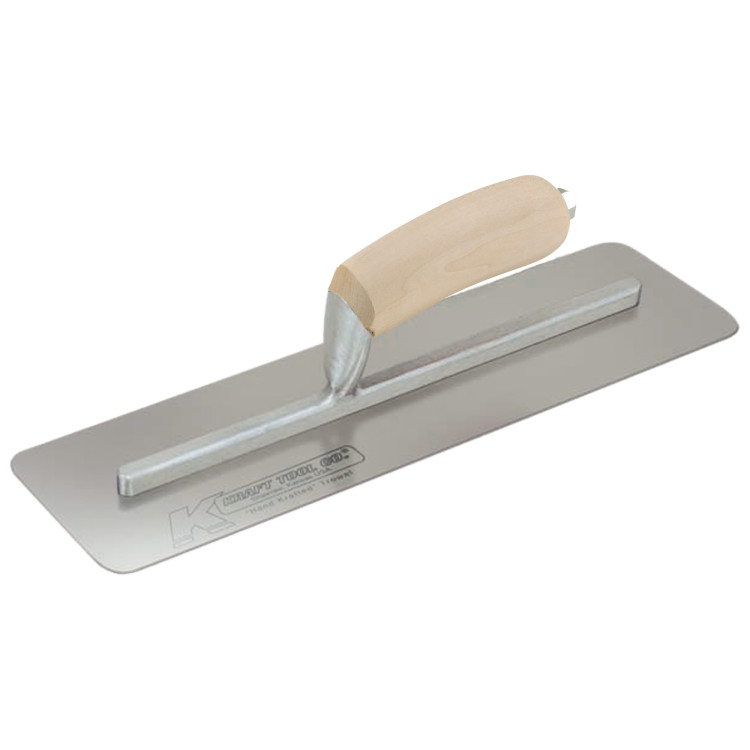 Kraft CF332 14in. x 4in. Carbon Steel Silo Trowel w/Camel Back Wood Handle CF332