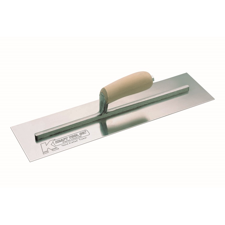 Kraft - CF747 - 16in x 4in Swedish Stainless Steel Cement Trowelw/Camel Back Wood Handle CF747