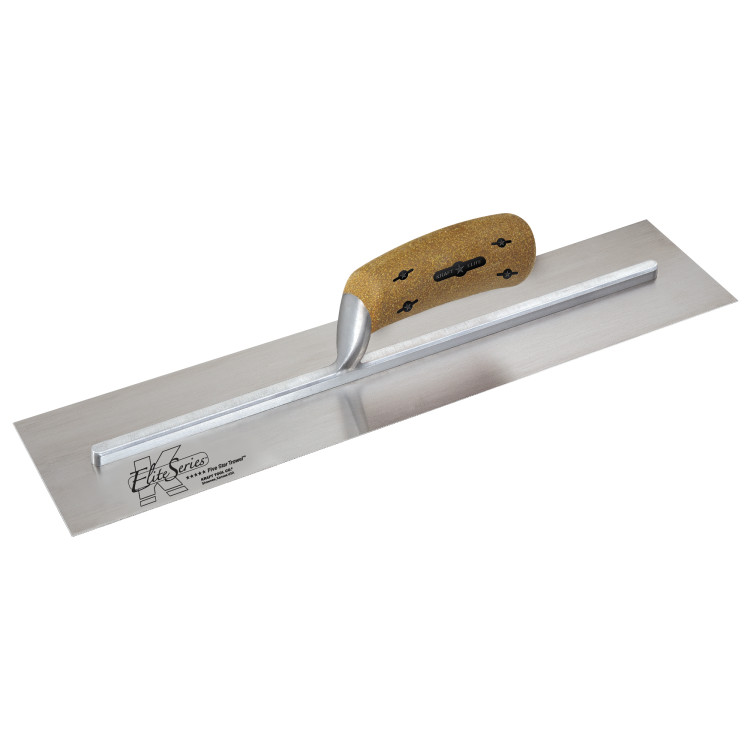 Kraft CFE227K 18in. x 4in. Elite Series Five Star Carbon Steel Concrete Finish Trowel w/Cork Handle CFE227K