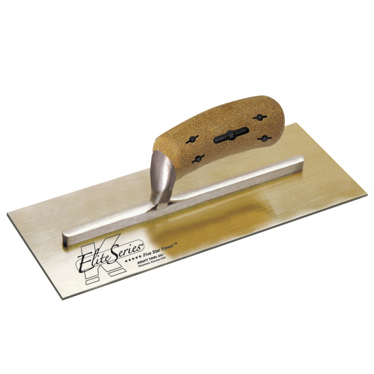 Kraft PLE454K 11in. x 4-1/2in. Elite Series Five Star Golden Stainless Steel Plaster Trowel w/Cork Handle PLE454K