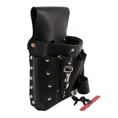 Klein - Tool Pouch, Leather, 8-Pockets, Thong, Snap, Tunnel Loop 5162T