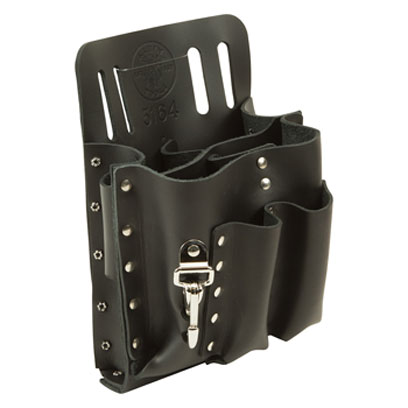 Klein - Tool Pouch, Leather, 8-Pockets, Knife Snap 5164