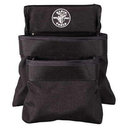 Klein - Tool Pouch, Black Cordura Nylon, 2-Pockets, Tunnel Loop 5702