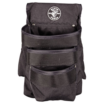 Klein - Tool Pouch, Black Cordura Nylon, 3-Pockets, Tunnel Loop 5703